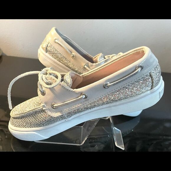 Sperry Top Sider Silver Sparkle Women’s Boat Shoes Size 6 - Picture 5 of 10